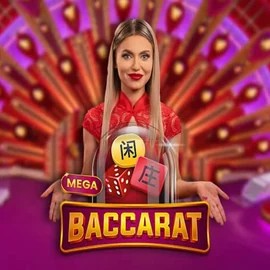 Mega Baccarat slot logo by Pragmatic Play at Rodeo Casino